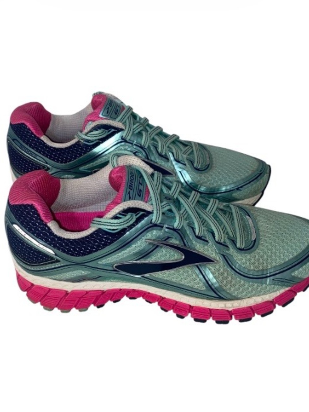 Brooks Adrenaline GT 16 Mint Green and Pink Women's Running Sneakers